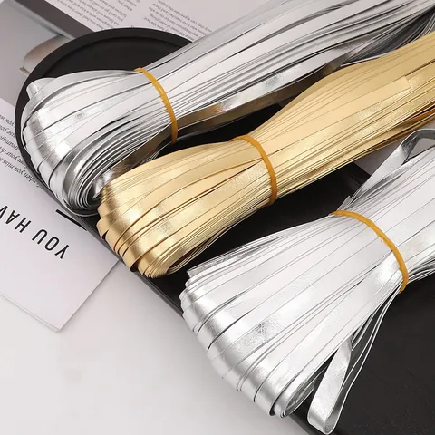 Metallisches PU Leder Einfassband Gold Silber Lychee Muster Für DIY Handtasche Kleidung Kanten Handwerk Deko Band Streifen