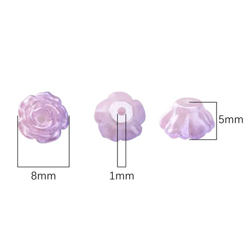 ABS Imitation Artificial Pearl Camellia Rose Flower Loose Beads For DIY Jewelry Making Pearlescent Resin Acrylic Spacer Beads Accessory