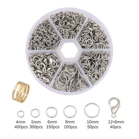 DIY Jewelry Making Supplies Kit Open Jump Rings Lobster Clasps Jewelry Repair Tool For Earrings Bracelets Necklace Crafting
