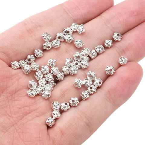 Alloy Silver Plated DIY Spacer Beads Loose Beads Assorted Shapes For Handcrafted Jewelry Making Accessories