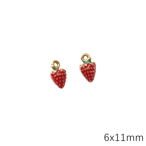Pendentifs en Acier Inoxydable en Forme de Fruits pour la Fabrication de Bijoux DIY Fraise Banane Breloques en Émail