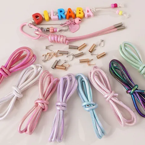 Cordón de Cuero PU Trenzado con Brillo Metálico Accesorios de Joyería DIY para Collar Cadena de Teléfono Llavero Cuerda Trenzada Colorida