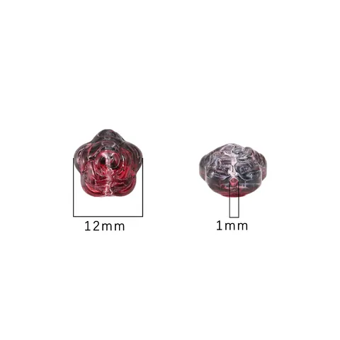 Cuentas Sueltas de Flor de Rosa de Vidrio de 12mm Para La Creación de Joyas DIY Pulsera Cadena de Teléfono Material Artesanal