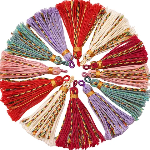 Handmade Cotton Tassel Pendant Vintage Chinese Style Hanging Ornament For DIY Bookmarks Fan Curtains Crafts Decoration