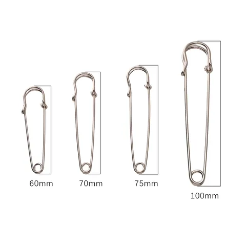 Spille da Balia Grandi in Metallo Ferro Placcato Argento per Creazione Gioielli DIY Cucito Artigianato Abbigliamento