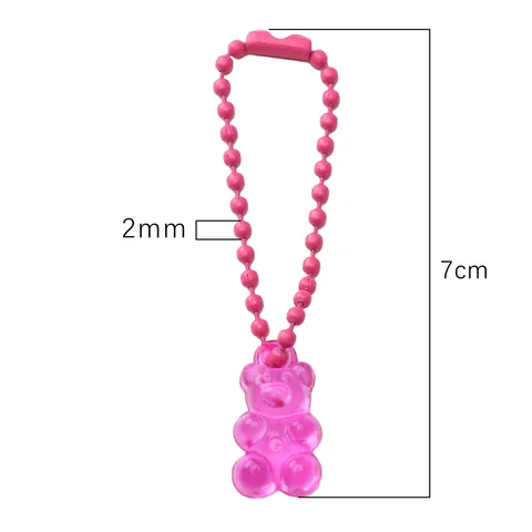 Colorful Acrylic Gummy Bear Charms With Ball Chain For DIY Jewelry Making Bags Keychain Phone Case Decor Handmade Accessories