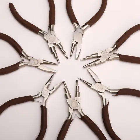 Professionele Sieraden DIY Gereedschap Koolstofstaal Tang Nylon Bek Crimptang Rondbektang Voor Handgemaakte Sieraden