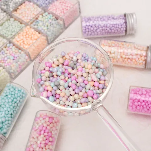 Irregular Glass Pebble Beads No Hole Macaron Artificial Pearl Luster Loose Beads For DIY Jewelry Making Craft Decoration Accessories