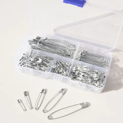 Épingles de Sûreté en Métal Fer Tailles Assorties Avec Boîte de Rangement Transparente Pour Fabrication de Bijoux Couture Broche Outils