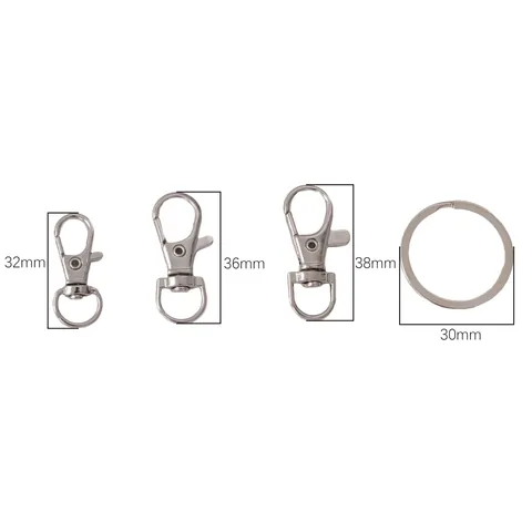 Alloy Lobster Clasp And Split Key Ring For DIY Keychain Jewelry Making Bag Buckle Connector Hooks Electroplated Accessories