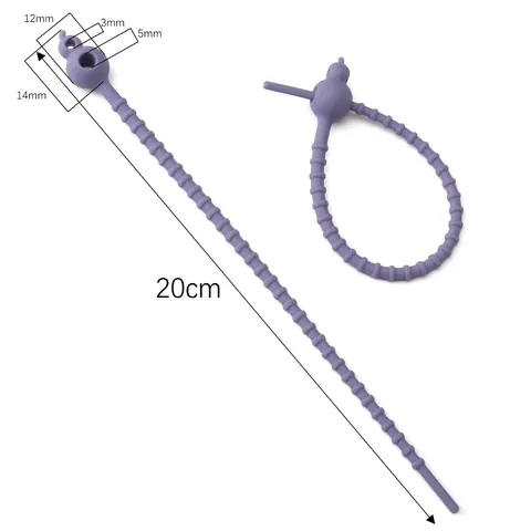 Multifunctional Silicone Gourd Tie Double Hole DIY Jewelry Keychain Bag Accessory Soft Adjustable Silicone Fastener Tie Strap