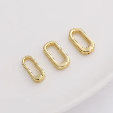 Gold Plated Alloy Oval Spring Ring Clasp Connector Tarnish Resistant Findings For Handmade Jewelry Making DIY Accessories