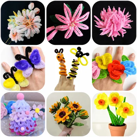 Colorful Chenille Stems Pipe Cleaners For DIY Creative Crafts Children Educational Art Supplies Zinc Alloy Flexible Wire Fiber Ornaments Material