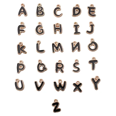 Emaille Alphabet Buchstaben Anhänger Für Schmuckherstellung Großbuchstaben Legierung Doppelseitig Anhänger Für Halskette Armband DIY