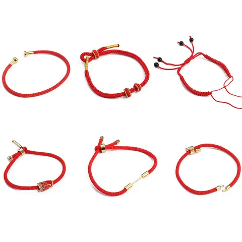 Handgemaakt Rood Gevlochten Touw Voor DIY Sieraden Maken Verstelbaar Halfafgewerkt Armbandkoord Voor Kralen Handwerk Gelukscadeau