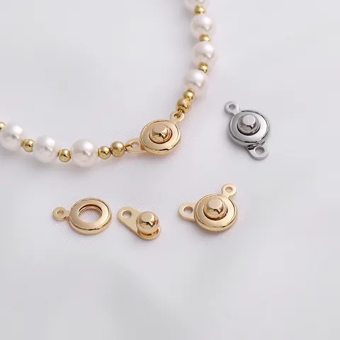 Chiusura di Collegamento in Lega Placcata Oro 18K per Collana di Perle Fai da Te Bracciale Gioielli Fatti a Mano Componenti