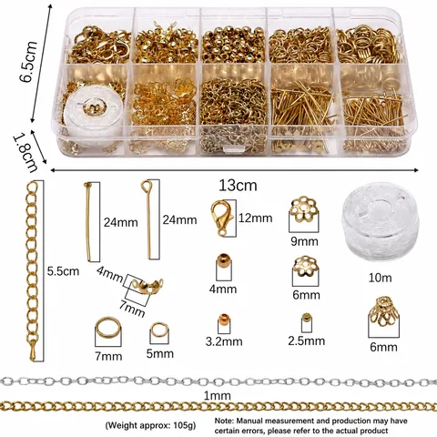 820 stuks Sieraden Maken Set DIY Accessoire Set Met Karabijnsluitingen Buigringen Kralenkapjes Voor Ketting Armband