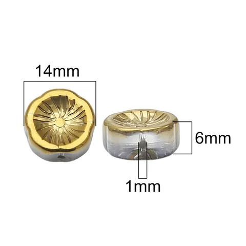 Glas Blumenperlen Aurora Hawaii-Stil Flache Runde Lose Perlen Für DIY Armband Halskette Ohrring Schmuckherstellung Zubehör