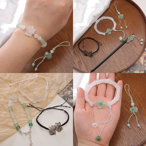 Chinese Style Resin Lotus Flower Pendant Bamboo Joint Design DIY Jewelry Making Accessories For Bracelet Necklace Handcrafted Findings Craft Charms