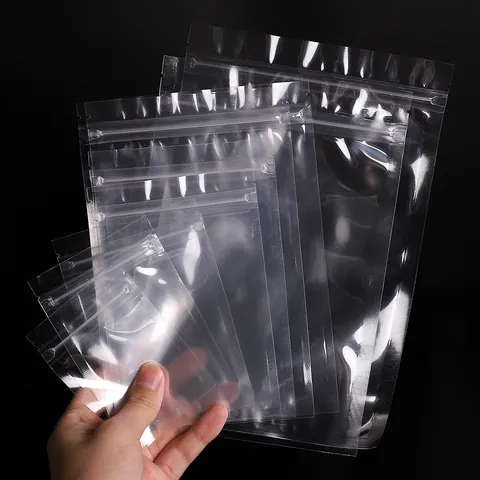 Clear PE Transparent Ziplock Jewelry Packaging Bags Thickened Resealable Storage For DIY Accessories Small Parts