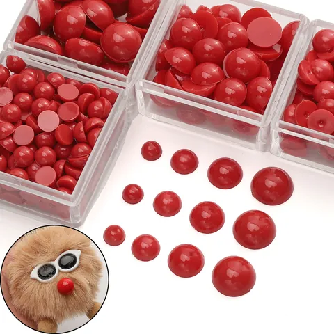 Acrylic Simulation Doll Eyes Noses Flatback Beads For DIY Handmade Plush Toy Craft Accessories Multiple Sizes Round Oval