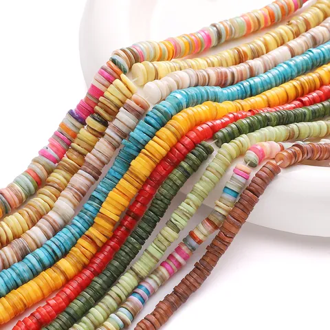 Natural Shell Heishi Beads Flat Round Disc Spacers Strand For DIY Bracelet Necklace Jewelry Making 6mm 8mm