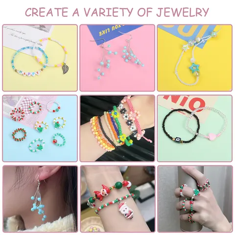 DIY Glass Seed Bead Kit 24 Grids Colorful 3mm Beads For Jewelry Making Bracelet Necklace Handmade Craft Supplies For Kids Adults