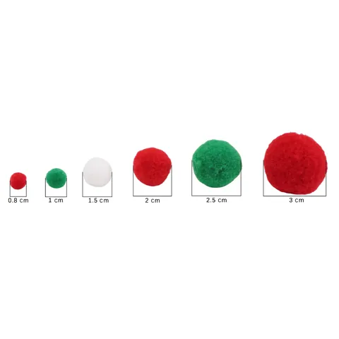 Christmas Polyester Plush Pom Poms Red Green White Fuzzy Balls For Holiday DIY Jewelry Making Crafts Decoration Material