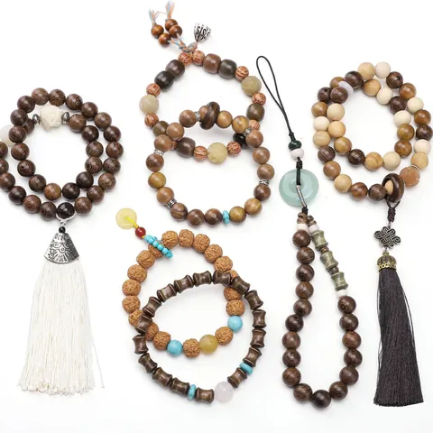 Perles en Bois Naturel Racine de Bodhi Forme Fleur de Lotus pour Création de Bijoux DIY Bracelet Collier Accessoires Artisanaux