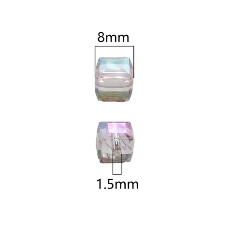 Aurora Magic Color Acrylic Cube Beads Transparent AB Coating Square Spacer Beads For DIY Bracelet Necklace Phone Chain Jewelry Making