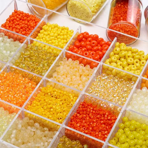 Glass Seed Beads For DIY Jewelry Making Bracelet Necklace Accessories Orange Yellow Loose Beads Kit Craft Supplies