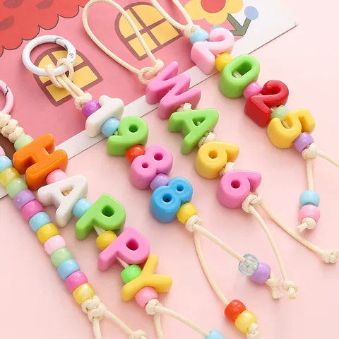 Acrylic Large Hole Alphabet Letter Number Beads Colorful Loose Beads DIY Bracelet Necklace Jewelry Making Finding Accessories