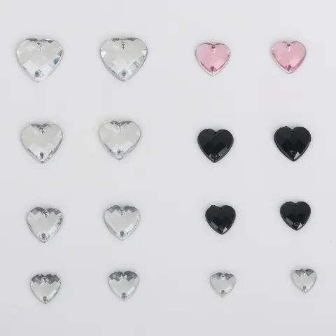 Acrylic Heart Sew-On Rhinestones Double Hole Flatback Faceted Crystals For Wedding Dress DIY Clothing Crafts Accessories