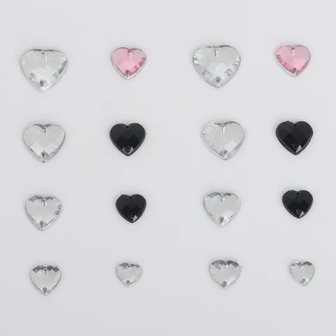 Acrylic Heart Sew-On Rhinestones Double Hole Flatback Faceted Crystals For Wedding Dress DIY Clothing Crafts Accessories