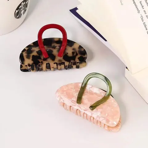 Elegant Acetate Bag Shaped Hair Claw Clip Marble Leopard Texture Large Shark Clip For Women Girls Hair Accessories