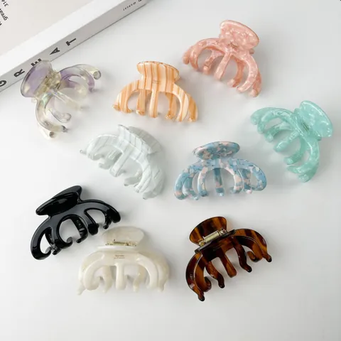Acetate Pumpkin Hair Claw Clip Large Non Slip Shark Clip Thick French Style Barrette For Women Thick Hair Accessories