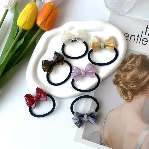 Pinza para el Pelo con Lazo de Acetato Vintage Clip Lateral de Pico de Pato Elegante Patrón de Mármol Goma de Pelo para Mujer