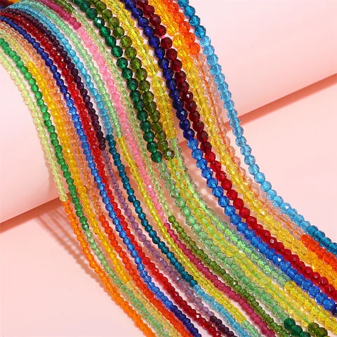 Facettierte Glasperlen Verlauf Mehrfarbig Runde Lose Perlen Für DIY Armband Halskette Schmuckherstellung Handgefertigte Bastelarbeiten