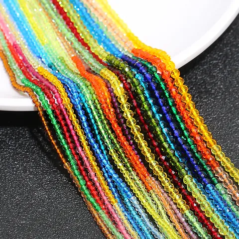 Facettierte Glasperlen Verlauf Mehrfarbig Runde Lose Perlen Für DIY Armband Halskette Schmuckherstellung Handgefertigte Bastelarbeiten