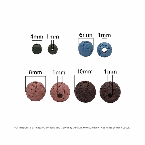 Natural Dyed Lava Stone Round Beads With Porous Texture For DIY Jewelry Making Bracelet Necklace Handmade Loose Stone Beads