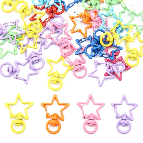 Star Shaped Alloy Lobster Clasp Keychain Hooks Rotatable Metal Clips DIY Jewelry Making Crafts Connector Keychain Findings
