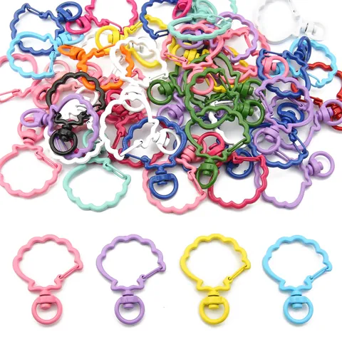 Muschelform Macaron Farbe Eisen Einbrennlackierung Drehschlüsselanhänger Hummer Verschluss Für DIY Schmuck Taschenanhänger Handwerk