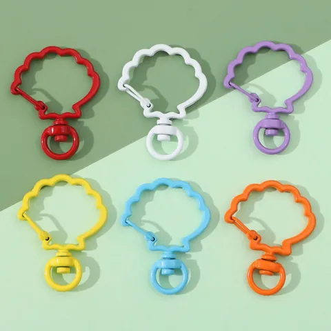 Muschelform Macaron Farbe Eisen Einbrennlackierung Drehschlüsselanhänger Hummer Verschluss Für DIY Schmuck Taschenanhänger Handwerk