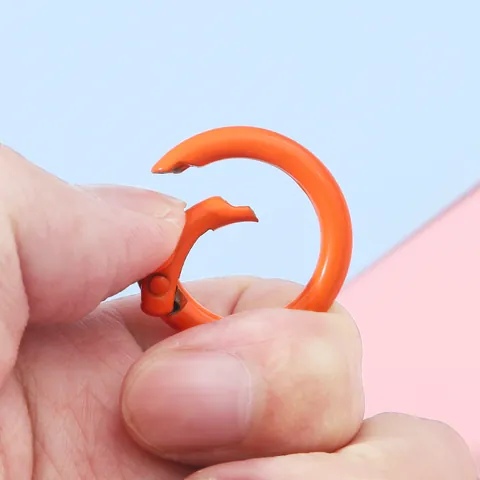 Colorful Alloy Round Spring Ring Buckle Open O-Ring Carabiner Connector For DIY Jewelry Making Bags Keychain Accessories