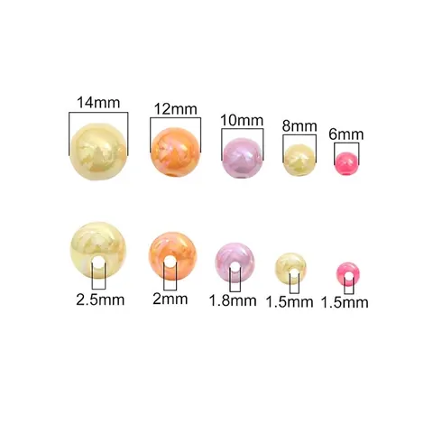 Perline Tonde in Acrilico Cangiante Macaron Colori Solidi Perline Per Creazione di Gioielli Fai-da-te Bracciale Collana Materiali