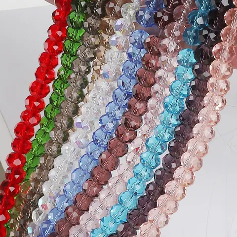 8mm Faceted Glass Beads Loose Spacer Beads For DIY Jewelry Making Bracelet Necklace Handcraft Accessary Faceted Crystal Beads