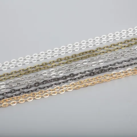 Handmade DIY Jewelry Making Metal Cable Chain For Necklace Earring Bracelet Craft Accessories O-Shape Link Open Chain Jewelry Findings