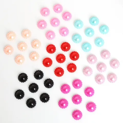 Sunflower Flatback ABS Imitation Artificial Pearl Beads For DIY Jewelry Making Scrapbooking Decoration Resin Flower Cabochons