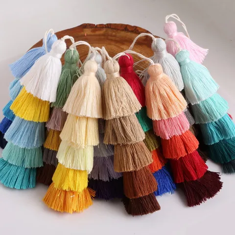 Multilayer Polyester Gradient Tassel Pendant For DIY Jewelry Making Keychain Bag Decoration Curtain Clothing Accessories
