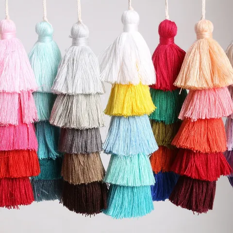 Multilayer Polyester Gradient Tassel Pendant For DIY Jewelry Making Keychain Bag Decoration Curtain Clothing Accessories
